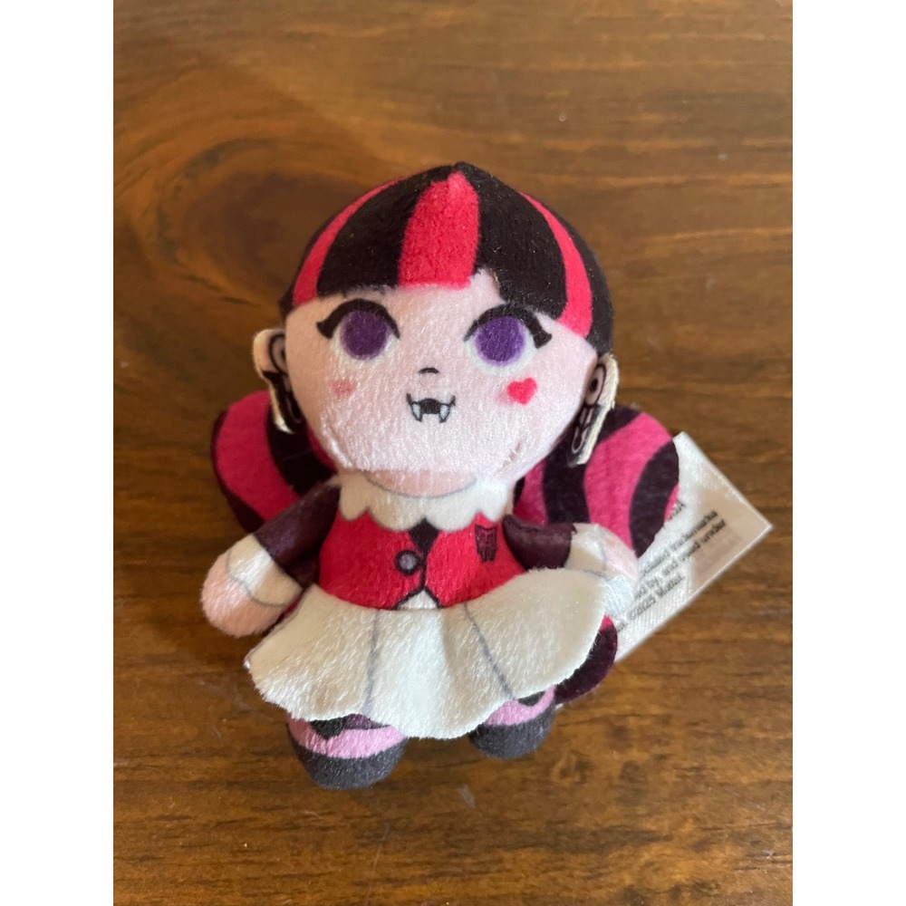 Monster High Draculaura Micro Teenies Plush Pink Black Vampire Doll 3.5"
